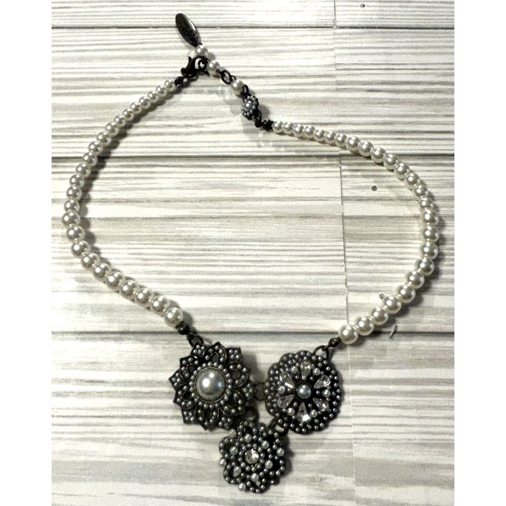 Kids Plunder Design Rosemary Rhinestone Faux‎ Pearl Crystal Statement Necklace